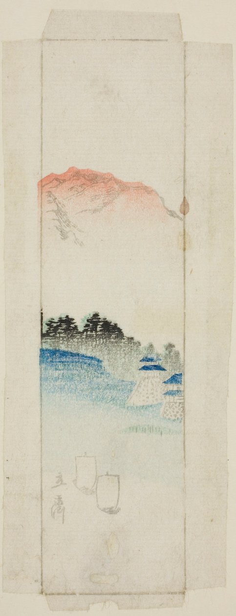 مغلف مع المناظر الطبيعية بواسطة Utagawa Hiroshige