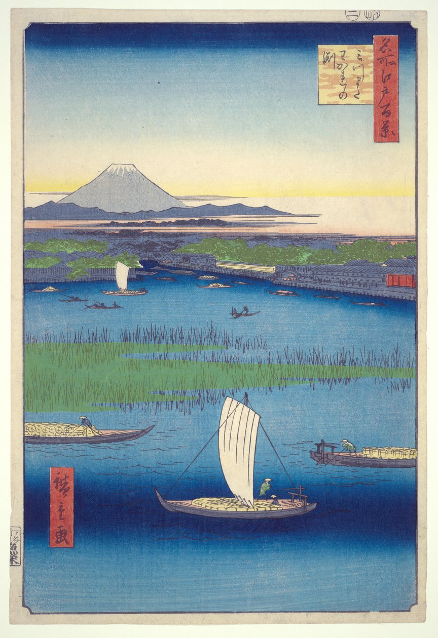 Fairwell Deep at Mitsumata Fork ، من سلسلة مائة منظر مشهور لإيدو بواسطة Utagawa Hiroshige