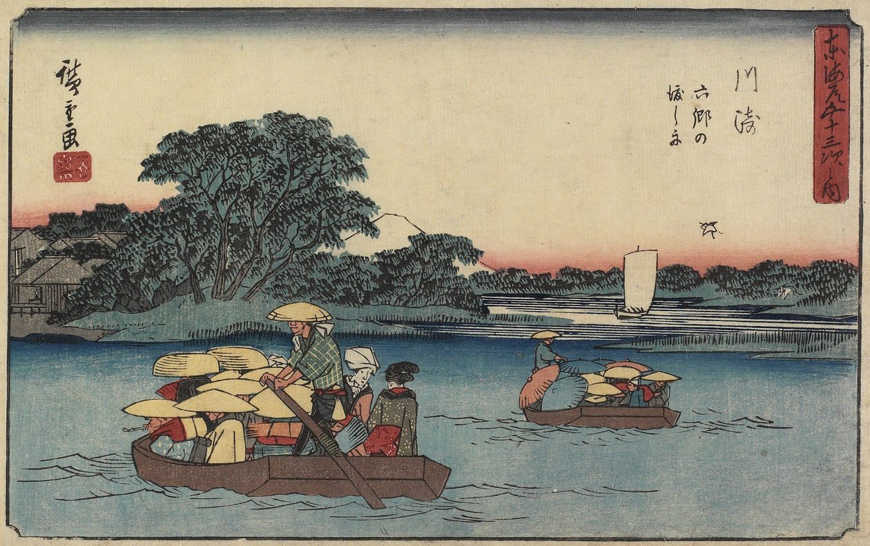 عبارة في Rokugo_ ، كاواساكي ، 1841-1842 بواسطة Utagawa Hiroshige