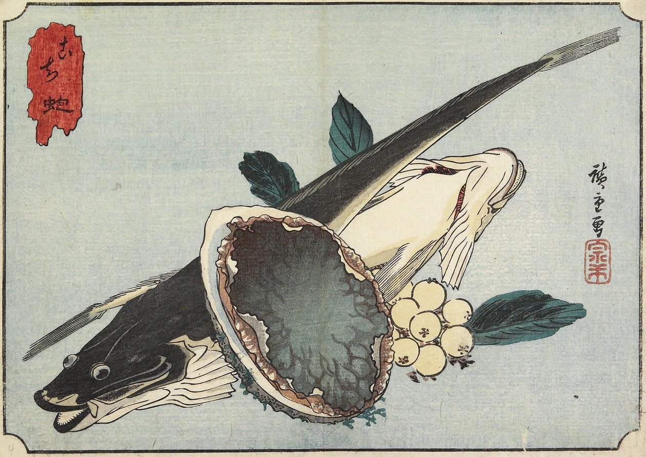 فلاتهيد وأذن البحر ، أوائل القرن التاسع عشر بواسطة Utagawa Hiroshige