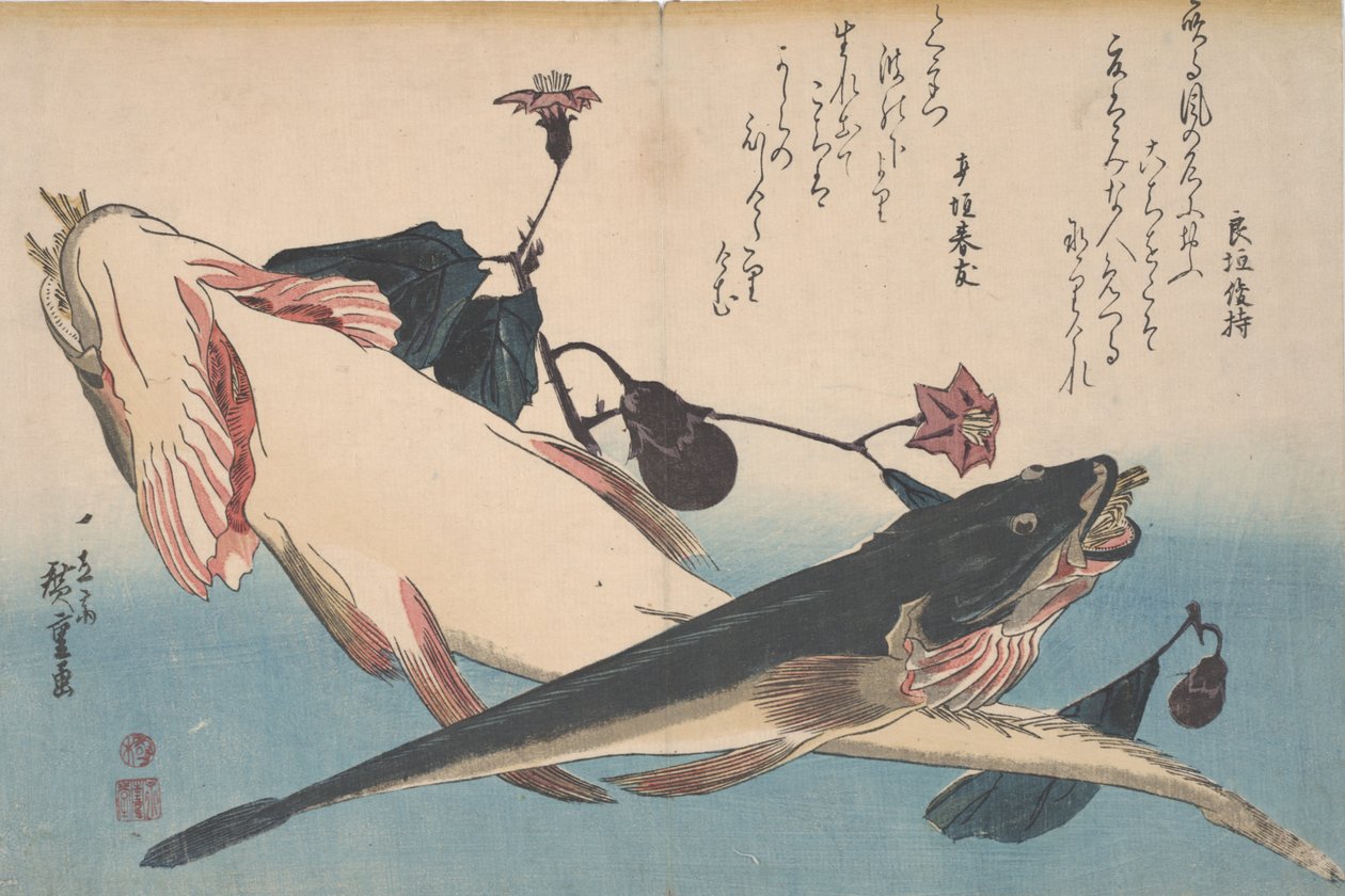 مسطحات الباذنجان والباذنجان ، c.1830 بواسطة Utagawa Hiroshige