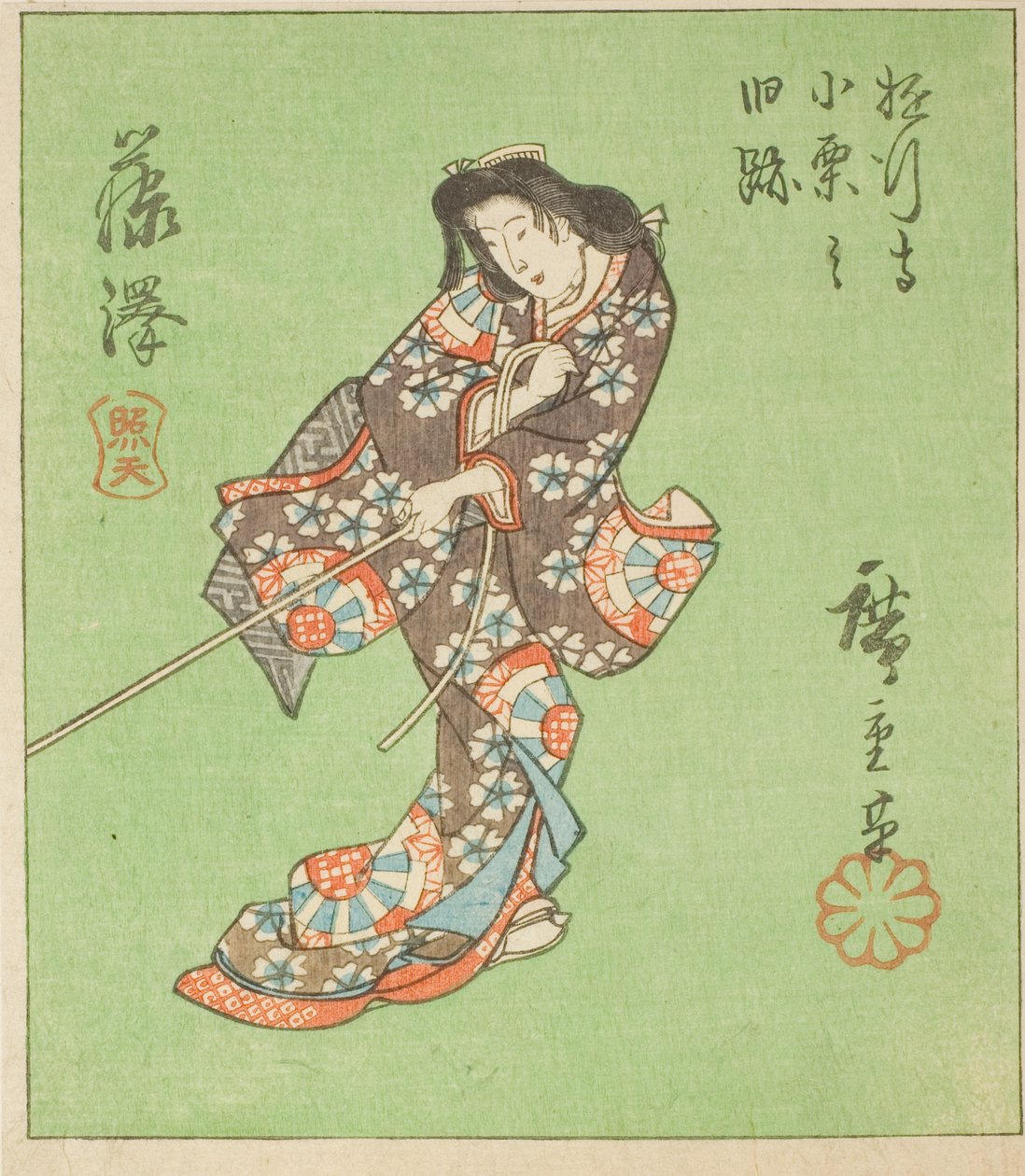 فوجيساوا ، قسم من الورقة رقم. 2 من سلسلة "Cutout Pictures of the Tokaido (Tokaido harimaze zue)" بواسطة Utagawa Hiroshige
