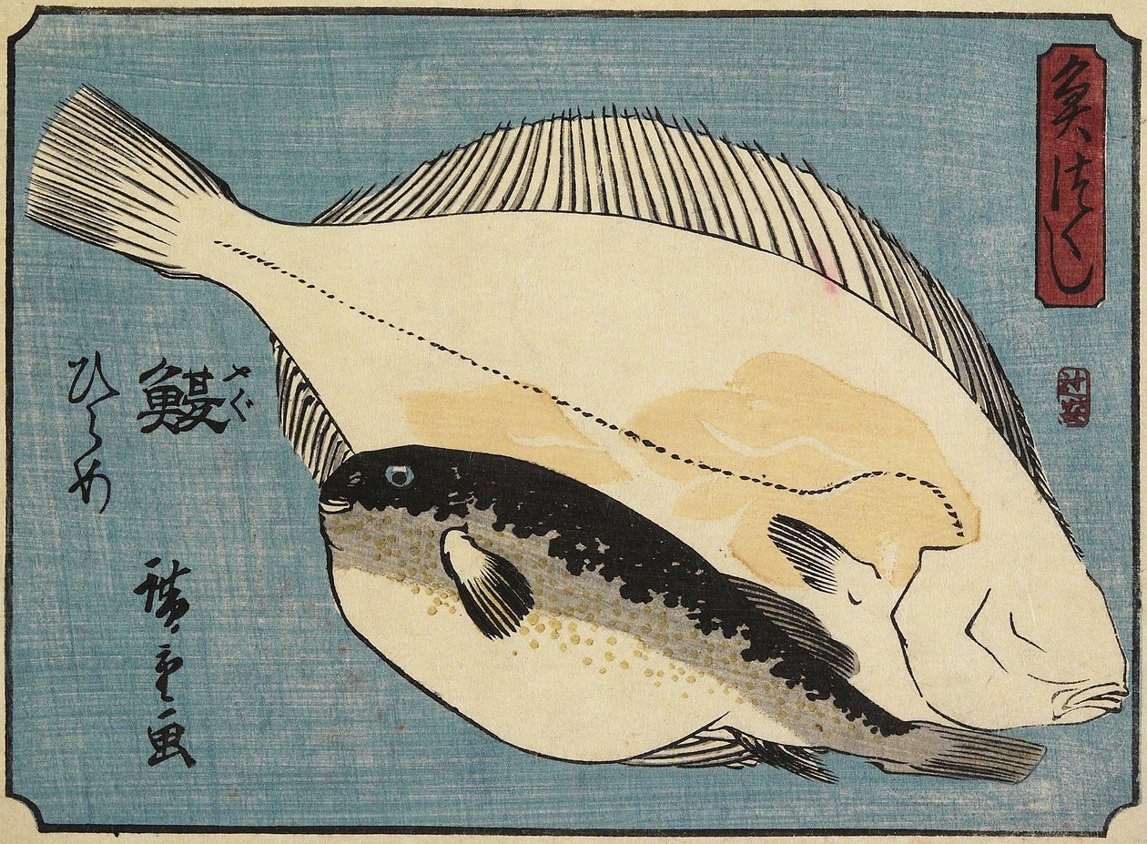 Globefish و Flounder ، 1830-1844 بواسطة Utagawa Hiroshige