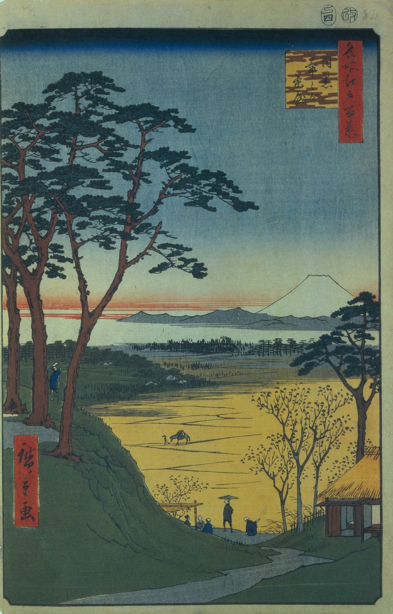 Grandpas Teahouse في ميغورو مائة مشاهد شهيرة لإيدو ، 1856-1858 بواسطة Utagawa Hiroshige