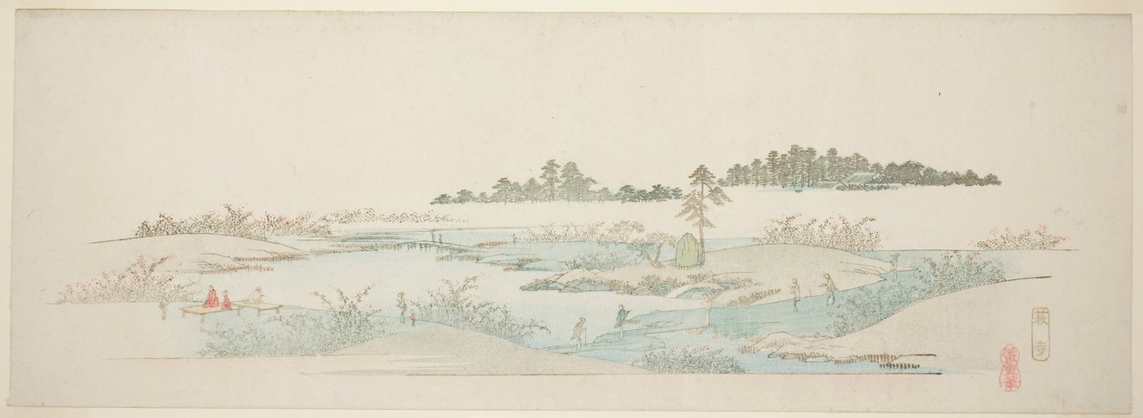 معبد حجي (حجيدرا) من سلسلة "ثلاث عشرة منظر لبيئات إيدو". بواسطة Utagawa Hiroshige