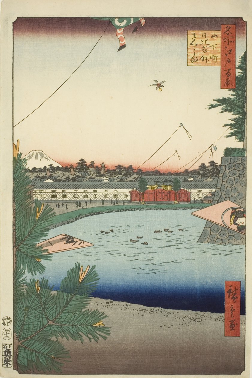 Hibiya و Soto-Sakurada من Yamashita-cho (Yamashita-cho Hibiya Soto-Sakurada) ، من سلسلة "مائة منظر مشهور لإيدو (ميشو إيدو هياكي)" بواسطة Utagawa Hiroshige