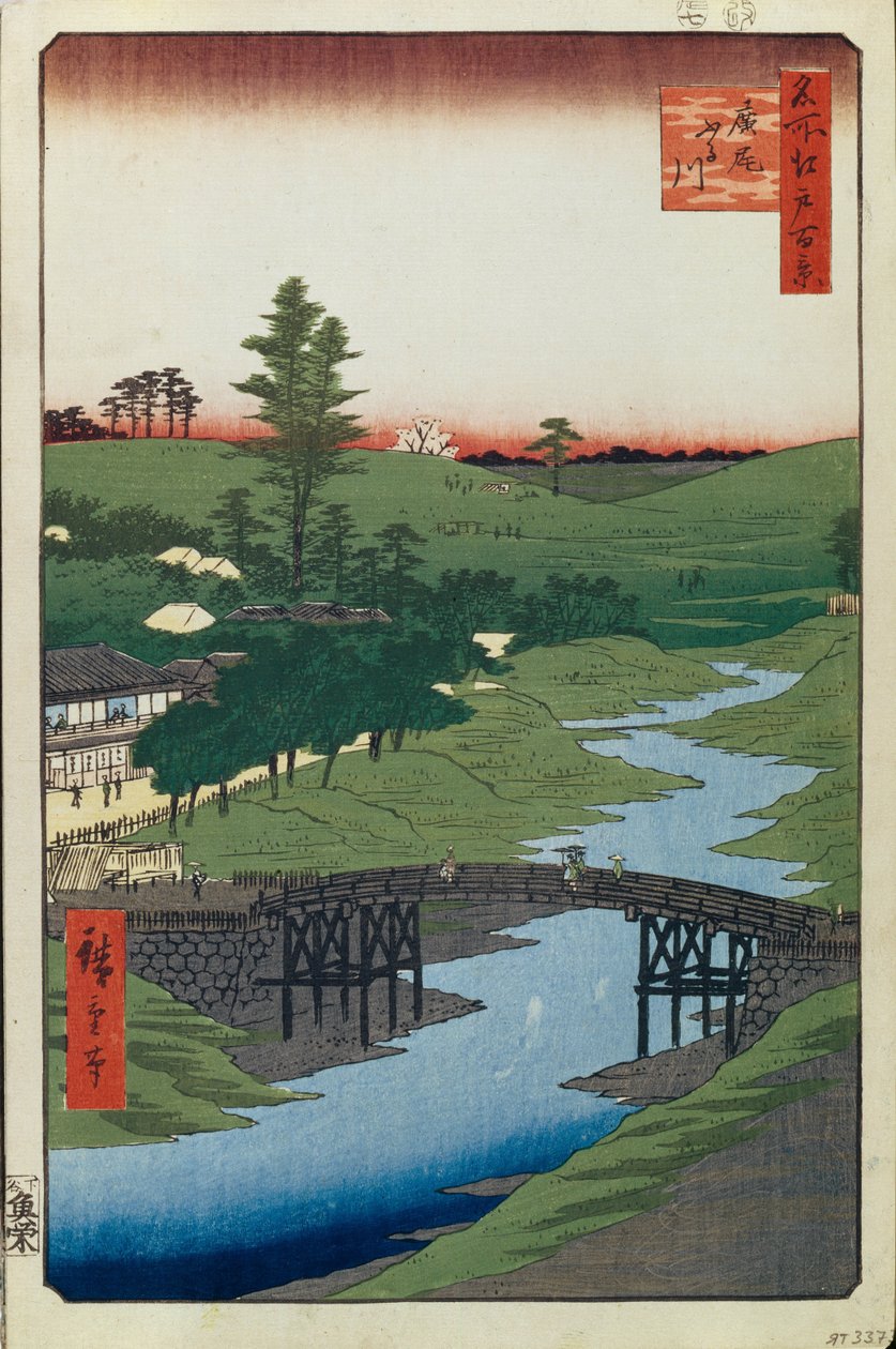هيرو على نهر فوروكاوا مائة مشاهدة شهيرة لإيدو ، 1856-1858 بواسطة Utagawa Hiroshige