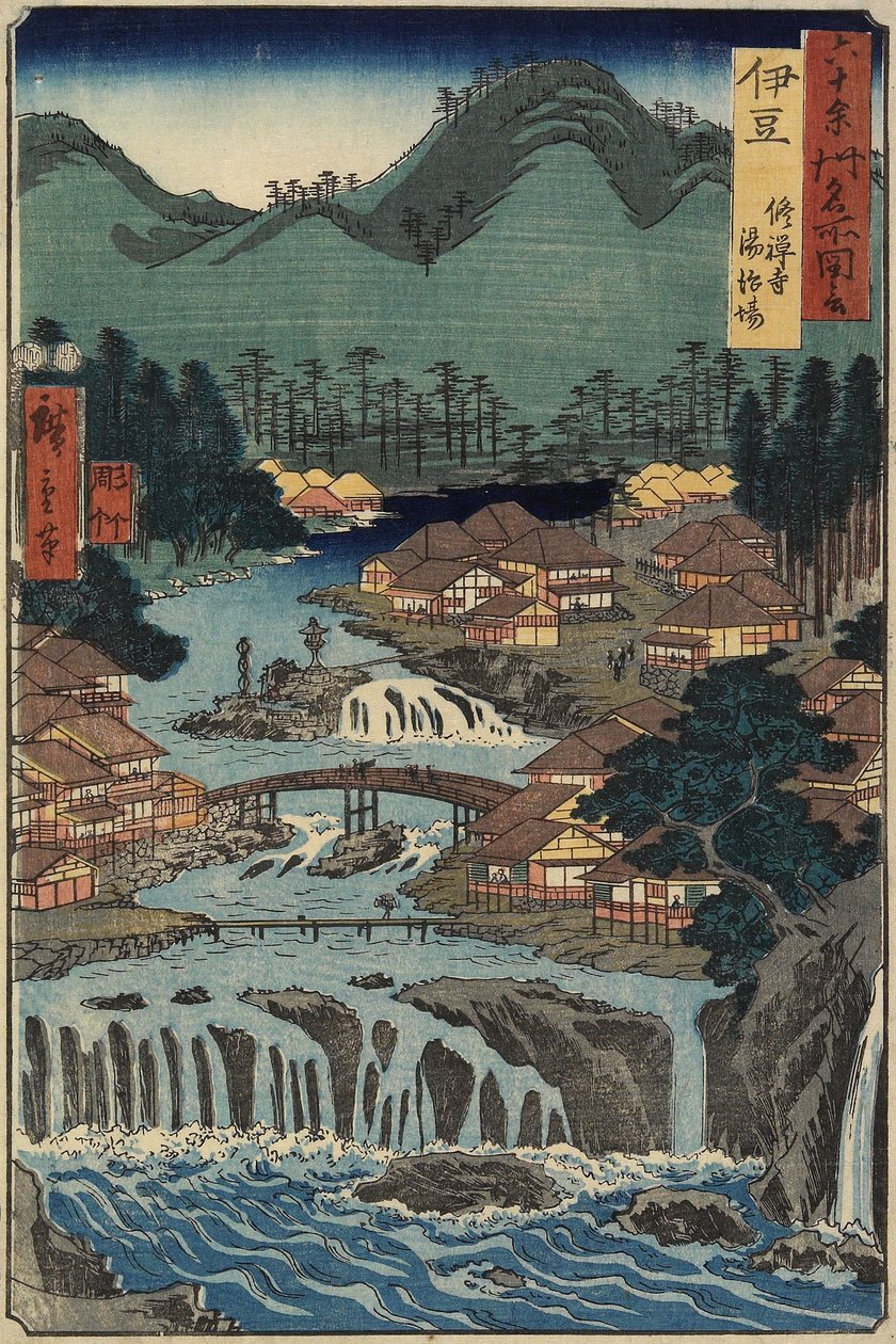 الينابيع الساخنة في شوزنجي ، مقاطعة إيزو ، أغسطس 1853 بواسطة Utagawa Hiroshige
