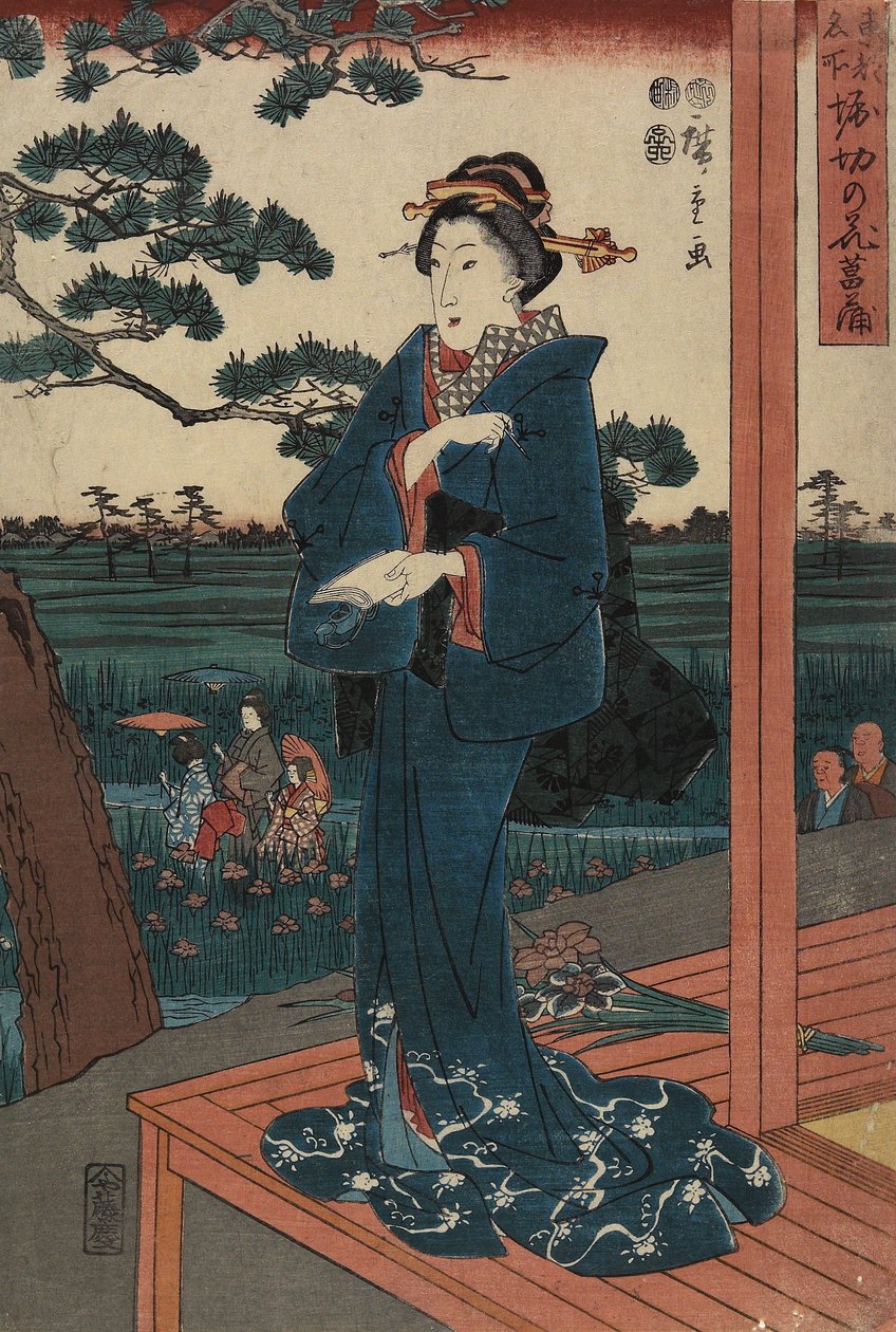 إيريس جايدن في هوريكيري ، أبريل 1852 بواسطة Utagawa Hiroshige