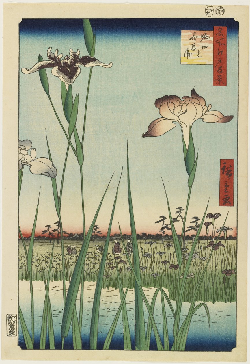 حديقة إيريس في هوريكيري ، مايو 1857 بواسطة Utagawa Hiroshige
