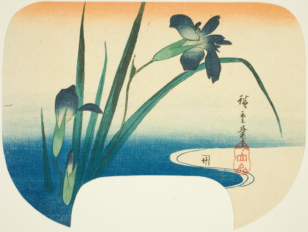 القزحية والتيار بواسطة Utagawa Hiroshige