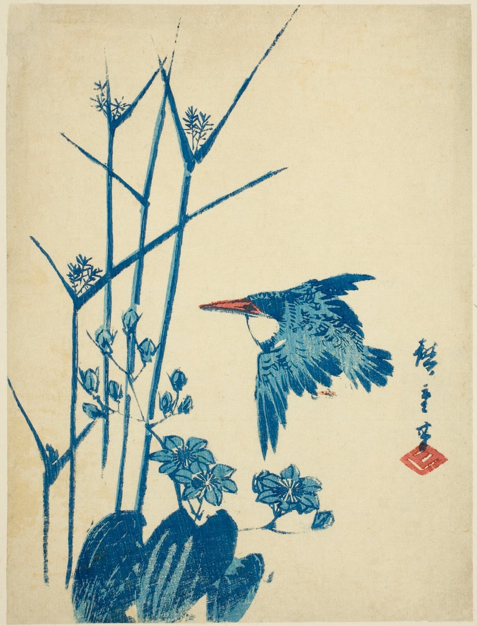 الرفراف و monochoria بواسطة Utagawa Hiroshige