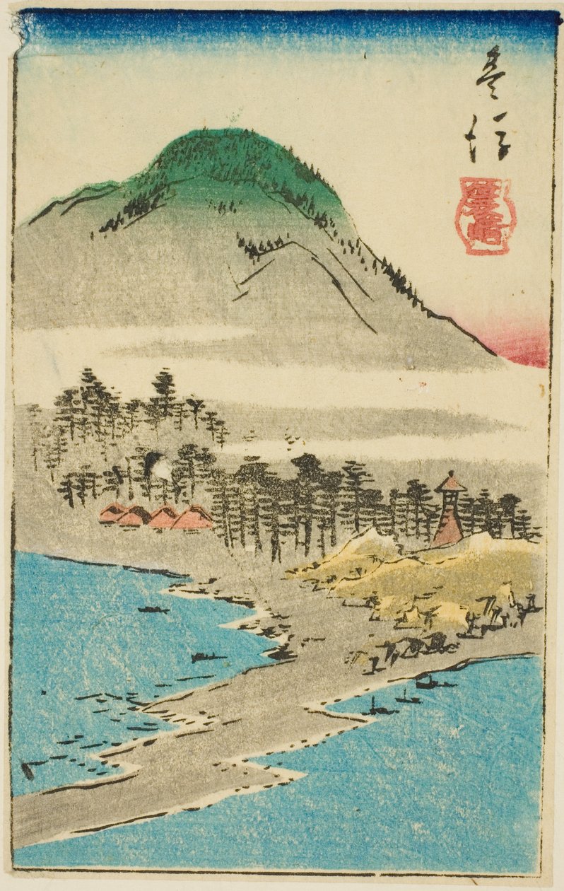 مينوساكي في مقاطعة بونجو (بونجو ، مينوساكي) ، قسم من الصحيفة رقم. 17 من سلسلة "Cutout Pictures of the Provincial (Kunizukushi harimaze zue)" بواسطة Utagawa Hiroshige