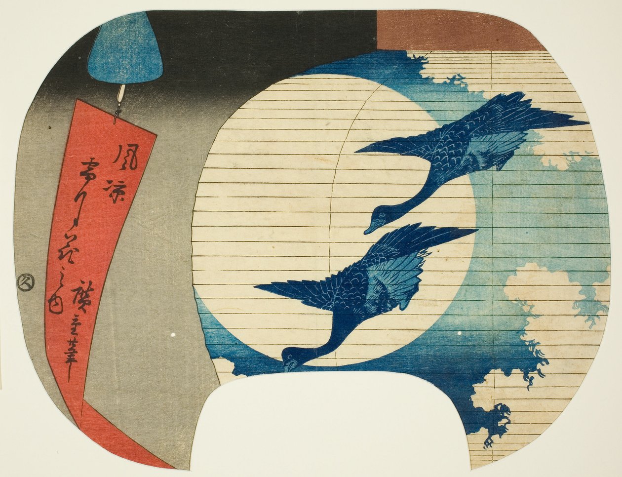 القمر ، من سلسلة "Snow، Moon، and Flower in a Cool Breeze (Furyo setsugekka no uchi)" بواسطة Utagawa Hiroshige