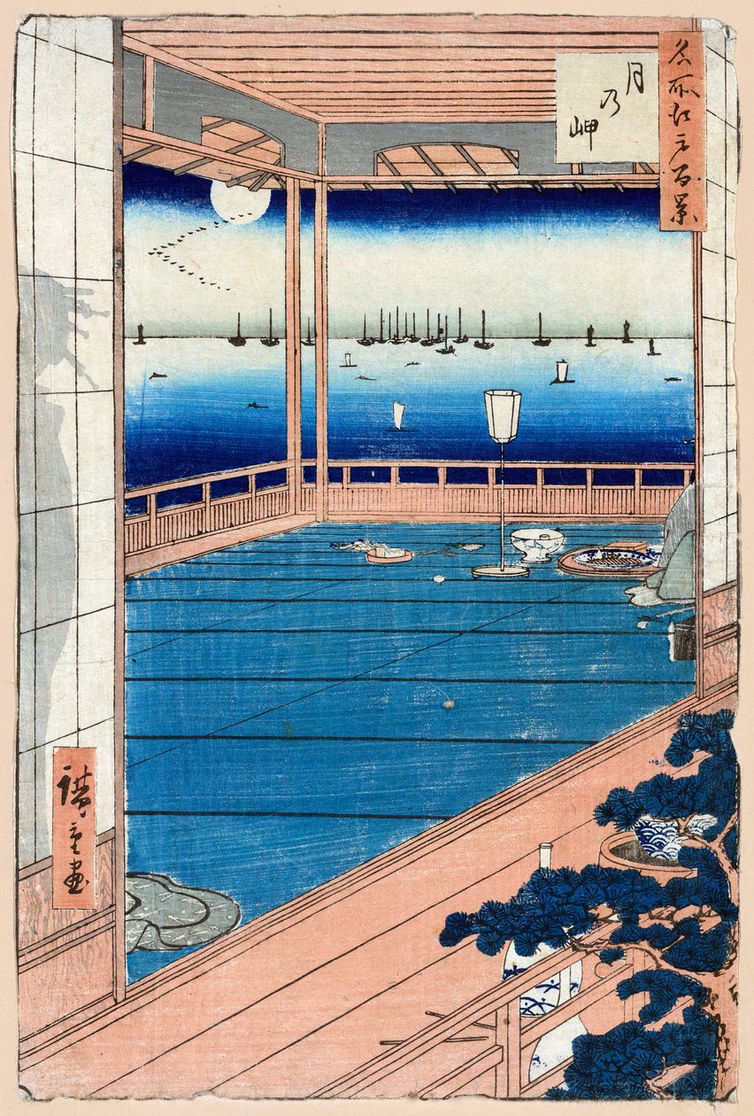ضوء القمر مائة منظر مشهور لإيدو ، ١٨٥٦-١٨٥٨. بواسطة Utagawa Hiroshige