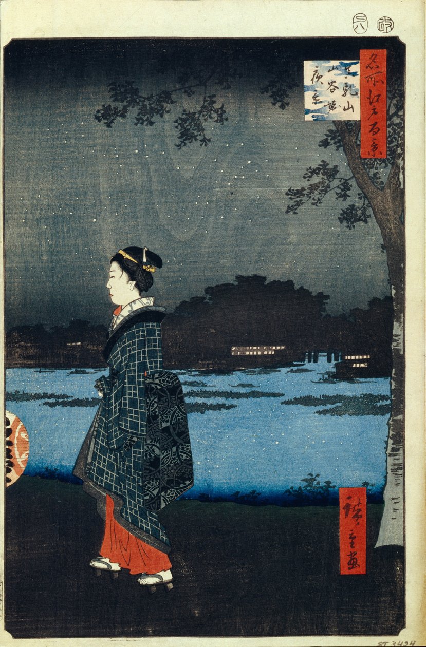 منظر ليلي لماتسوشياما وقناة سانيا مائة مشاهدة شهيرة لإيدو ، 1856-1858 بواسطة Utagawa Hiroshige