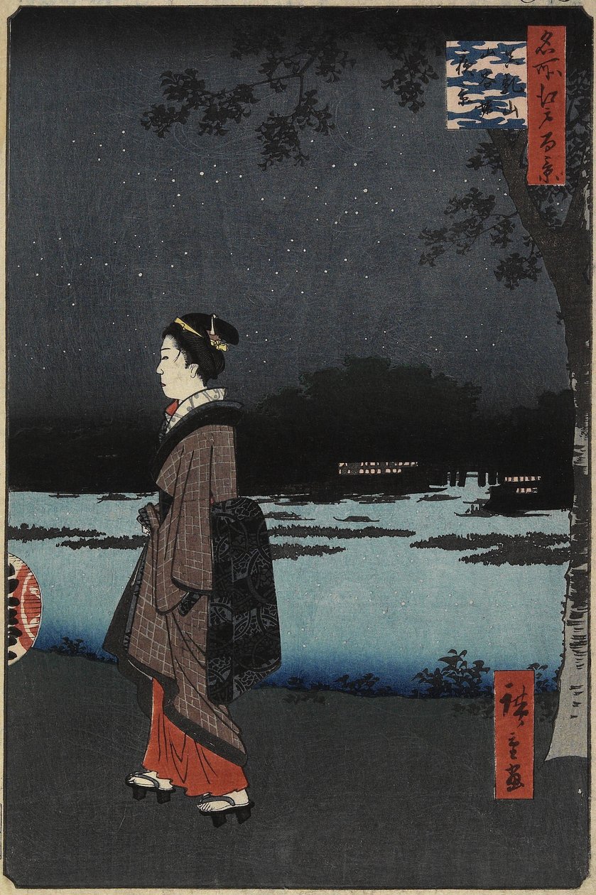 منظر ليلي لقناة سانيا ، تل ماتسوشي ، أغسطس 1857 بواسطة Utagawa Hiroshige