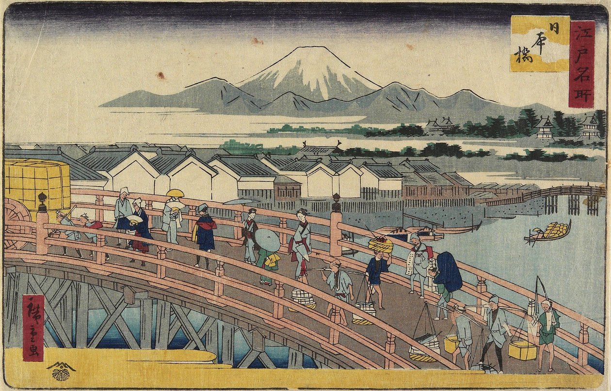 جسر نيهونباشي ، 1830-1858 بواسطة Utagawa Hiroshige