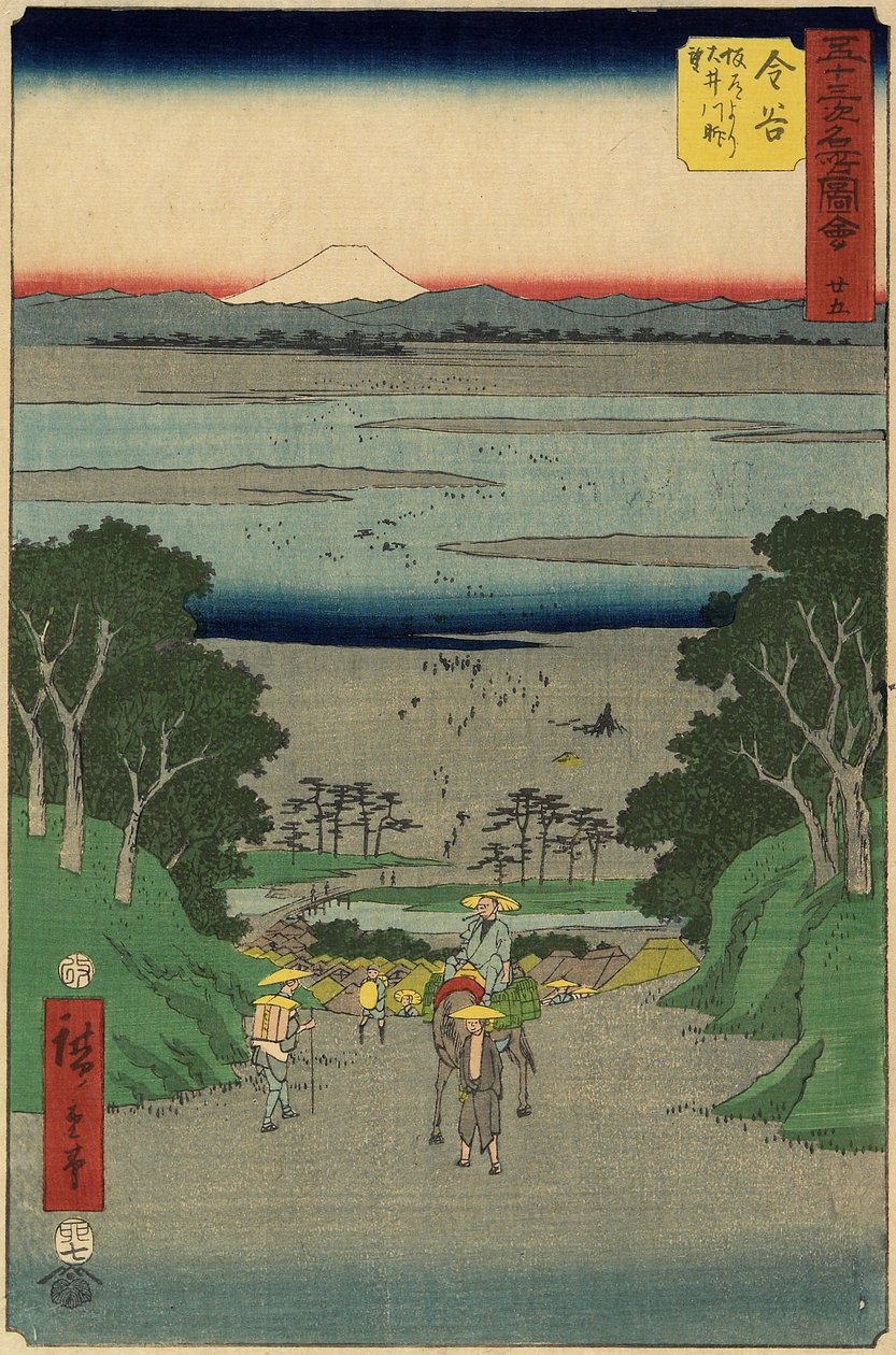 No.25 Oi River ، Kanaya ، يوليو 1855 بواسطة Utagawa Hiroshige
