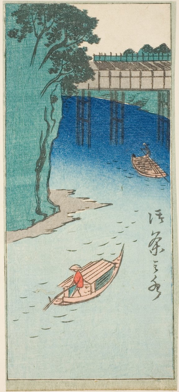 Ochanomizu ، قسم من ورقة من سلسلة "قطع صور لأماكن شهيرة في إيدو (Edo meisho harimaze zue)" بواسطة Utagawa Hiroshige