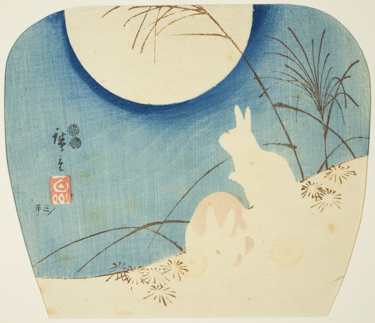أرانب في ضوء القمر بواسطة Utagawa Hiroshige