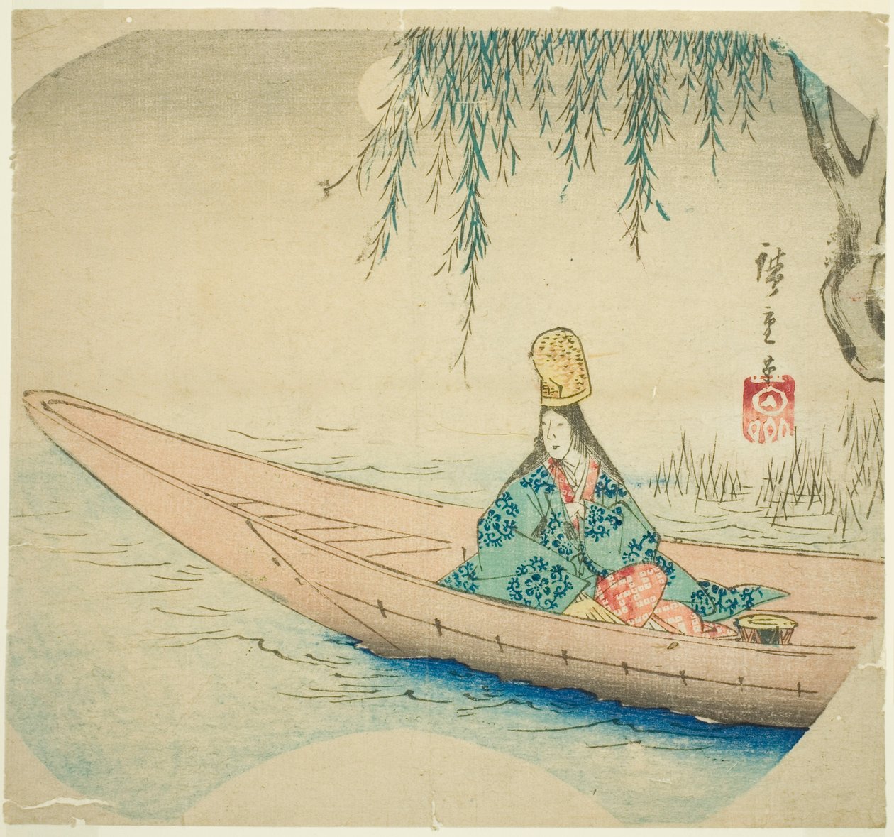 راقصة شيرابيوشي في قارب أسازوما بواسطة Utagawa Hiroshige