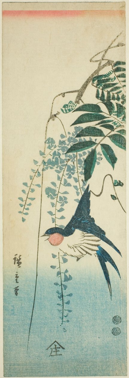 السنونو والويستارية بواسطة Utagawa Hiroshige
