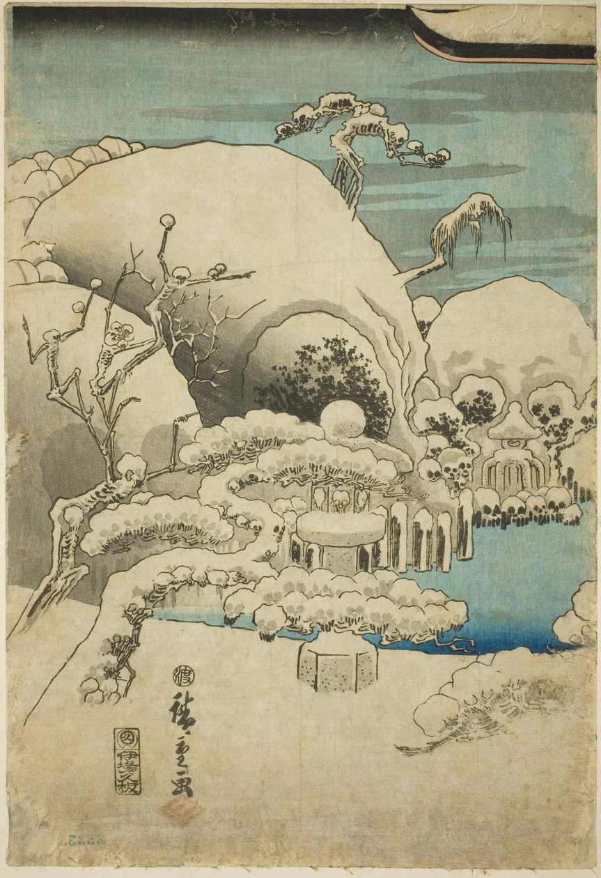 Taira no Kiyomori يرى ظهورًا (Taira no Kiyomori kaii o miru zu) بواسطة Utagawa Hiroshige