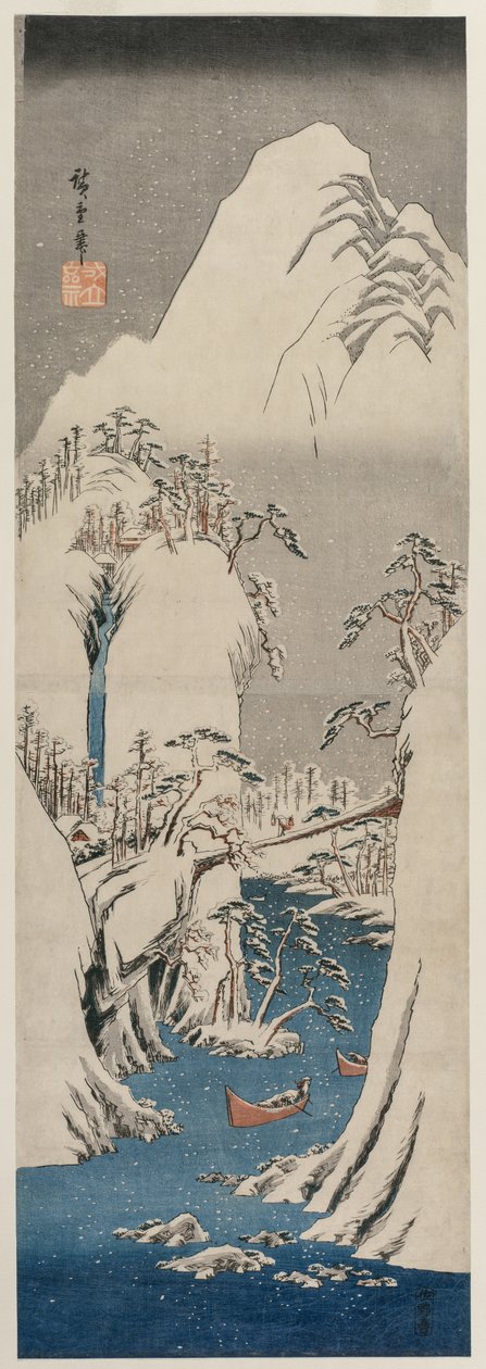 نهر فوجي في الثلج بواسطة Utagawa Hiroshige