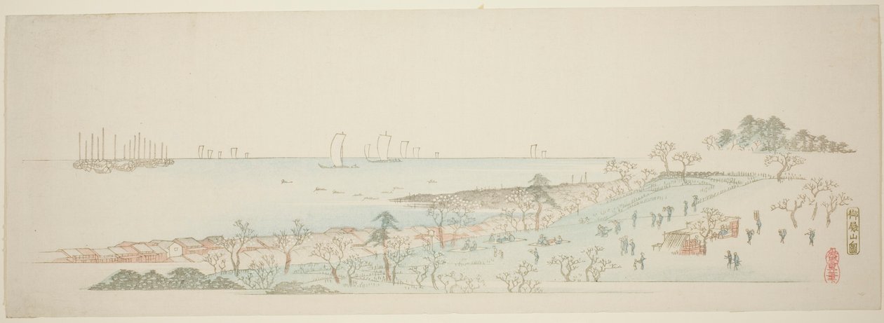 منظر لجوتين هيل (Gotenyama no zu) ، من سلسلة "Thirteen Views of the Environs of Edo" بواسطة Utagawa Hiroshige