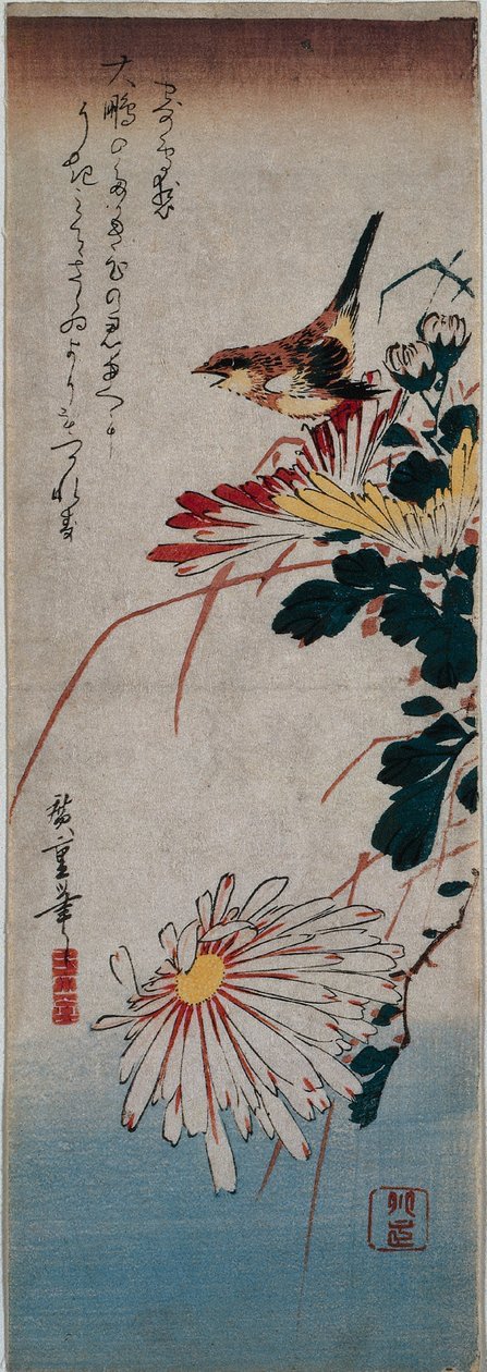 النمنمة والأقحوان بواسطة Utagawa Hiroshige