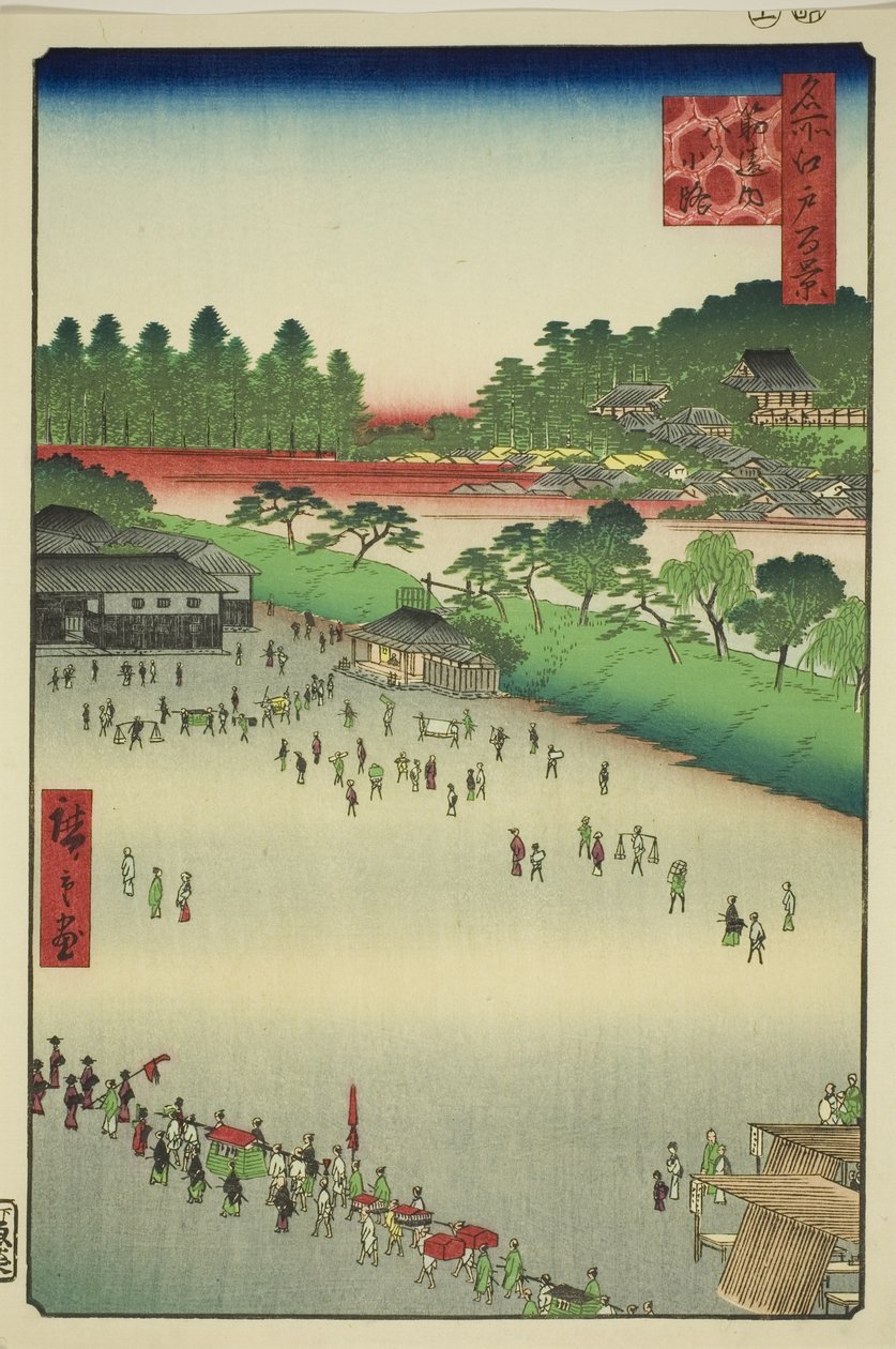 الحقيقة التاريخية ياتسو ، العامل هو عبور اليد بواسطة Utagawa Hiroshige