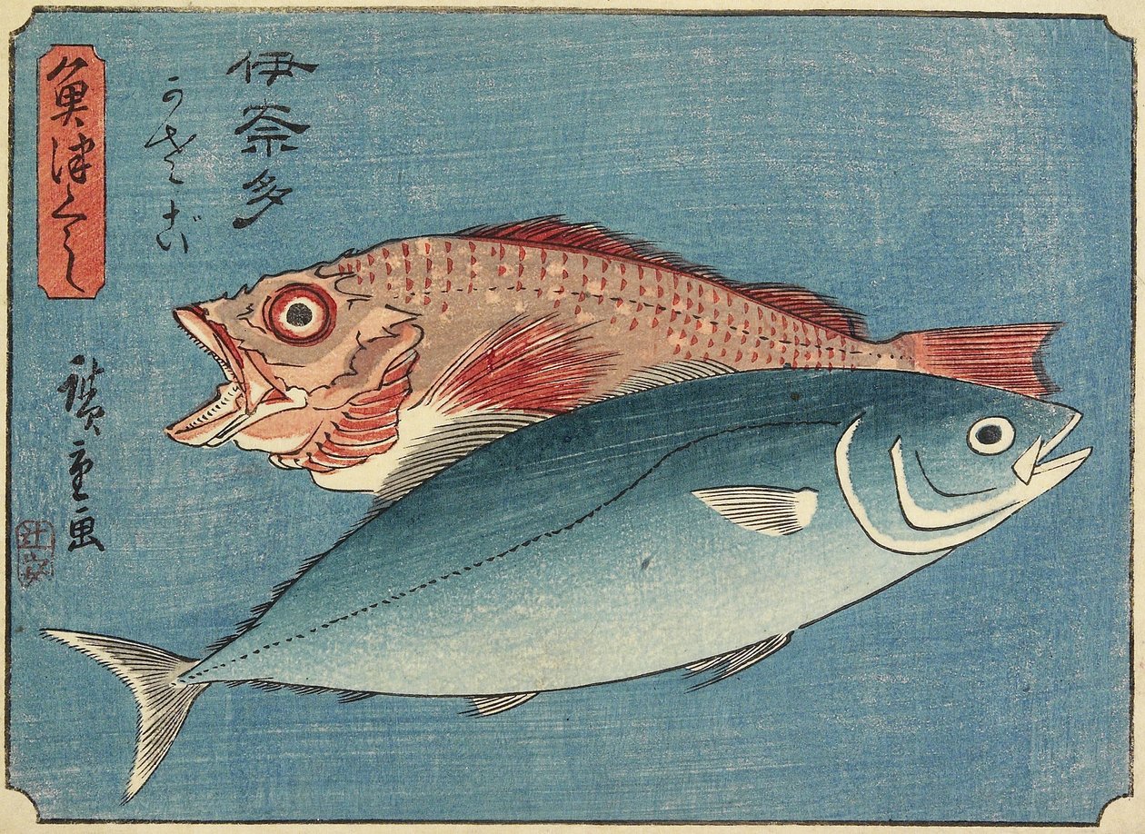 يلويتيل وروكفيش 1830-1844 بواسطة Utagawa Hiroshige