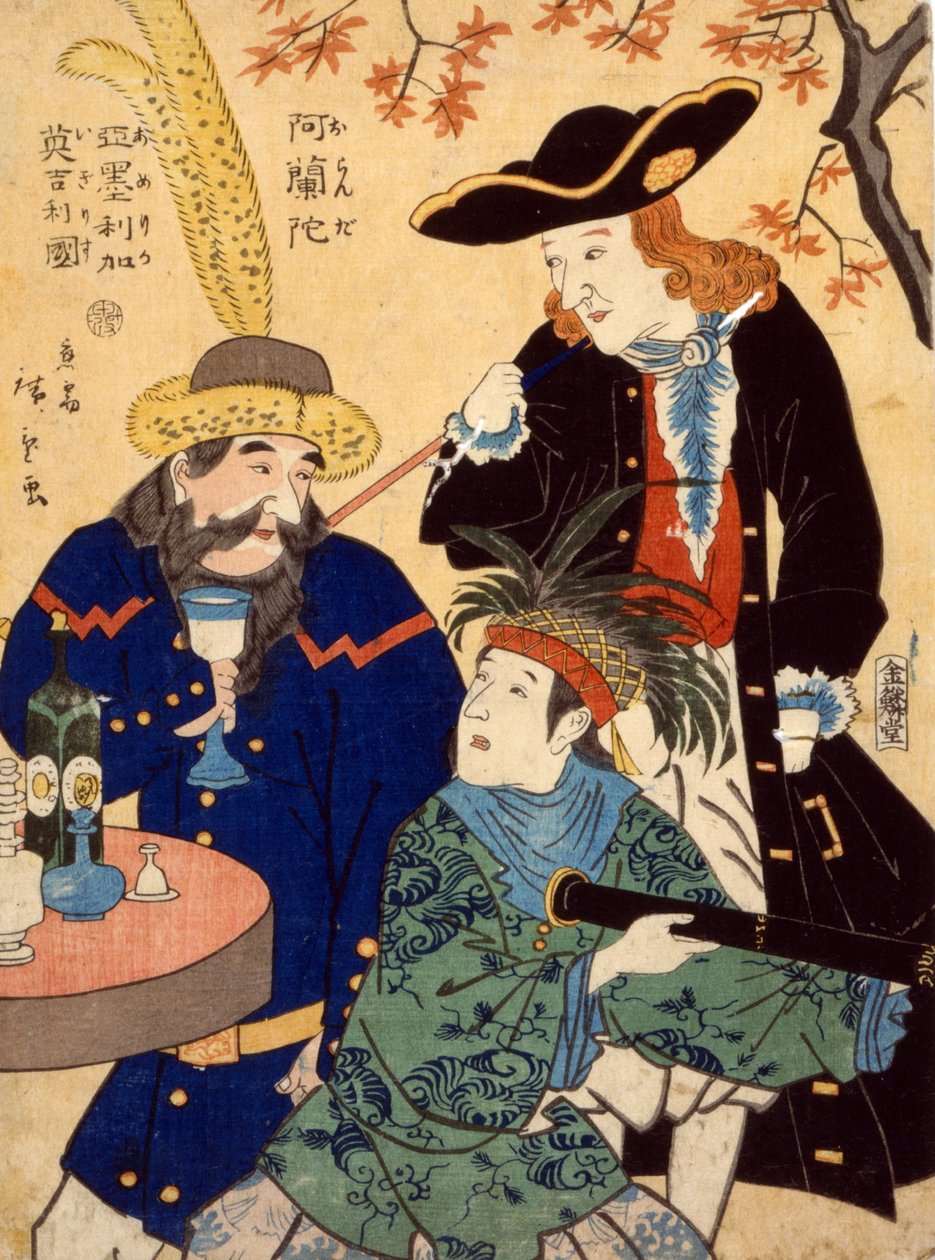 أوراندا ، أميريكا ، Igirisu ، 1860 بواسطة Utagawa II Hiroshige