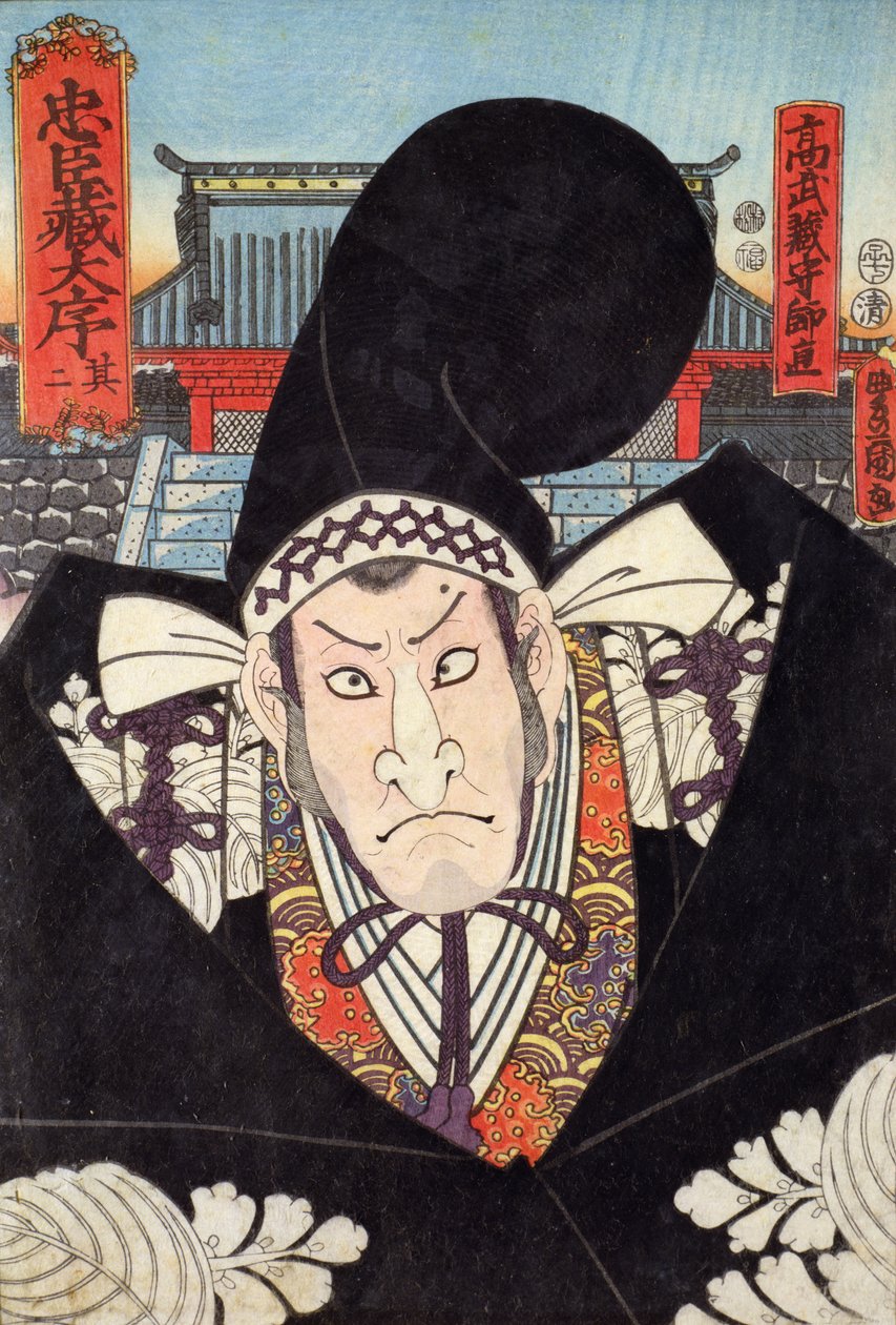 موروناو ، شرير `` Chushingura &39;&39; (قصة سبعة وأربعون رونين ، الساموراي الخبير) ، صنع في عام 1852 ، (طباعة لوح خشبي ملون) بواسطة أوتاغاوا كونيسادا