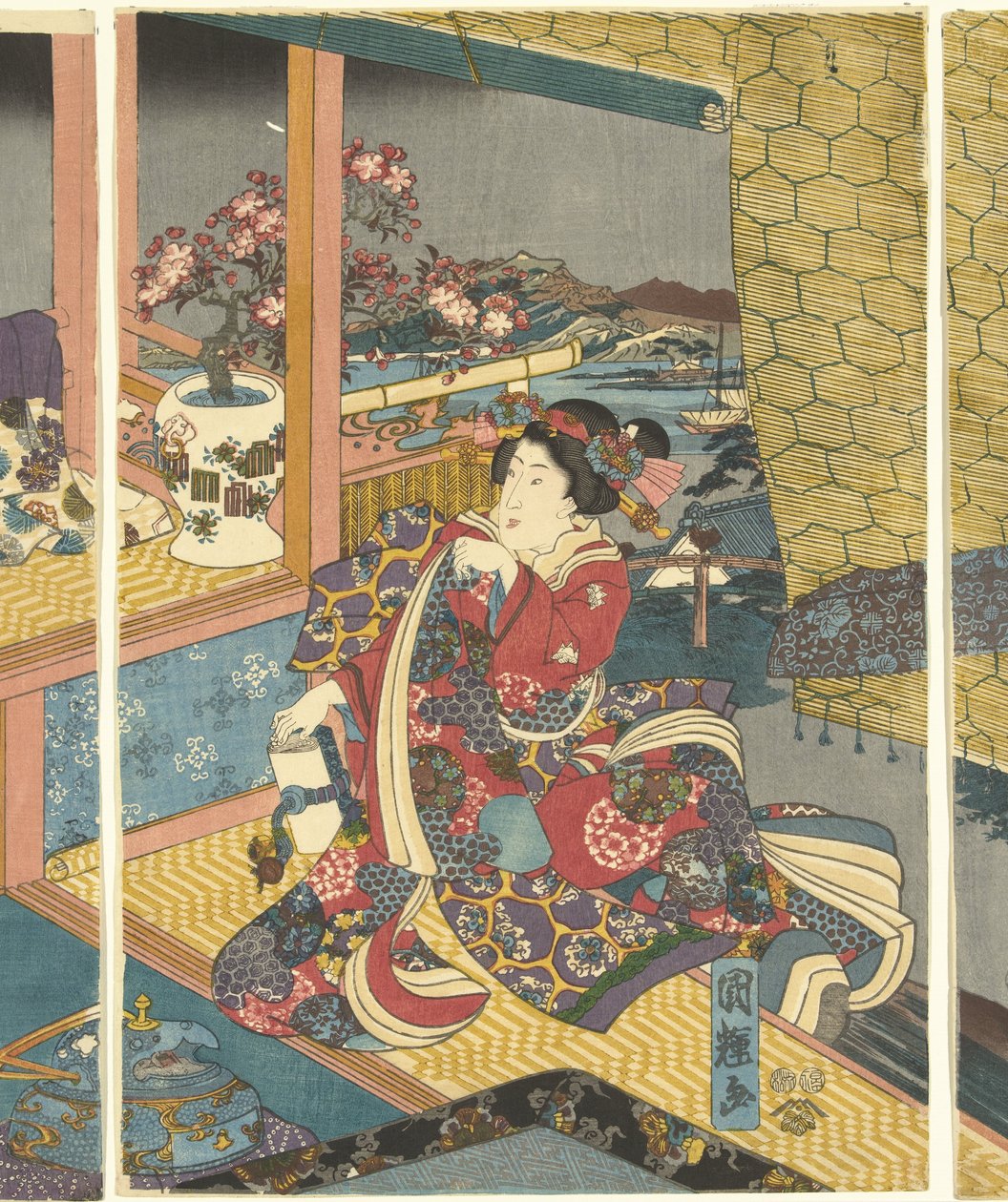 زهور الثلج والقمر والزهور (عنوان المسلسل) بواسطة Utagawa Kuniteru