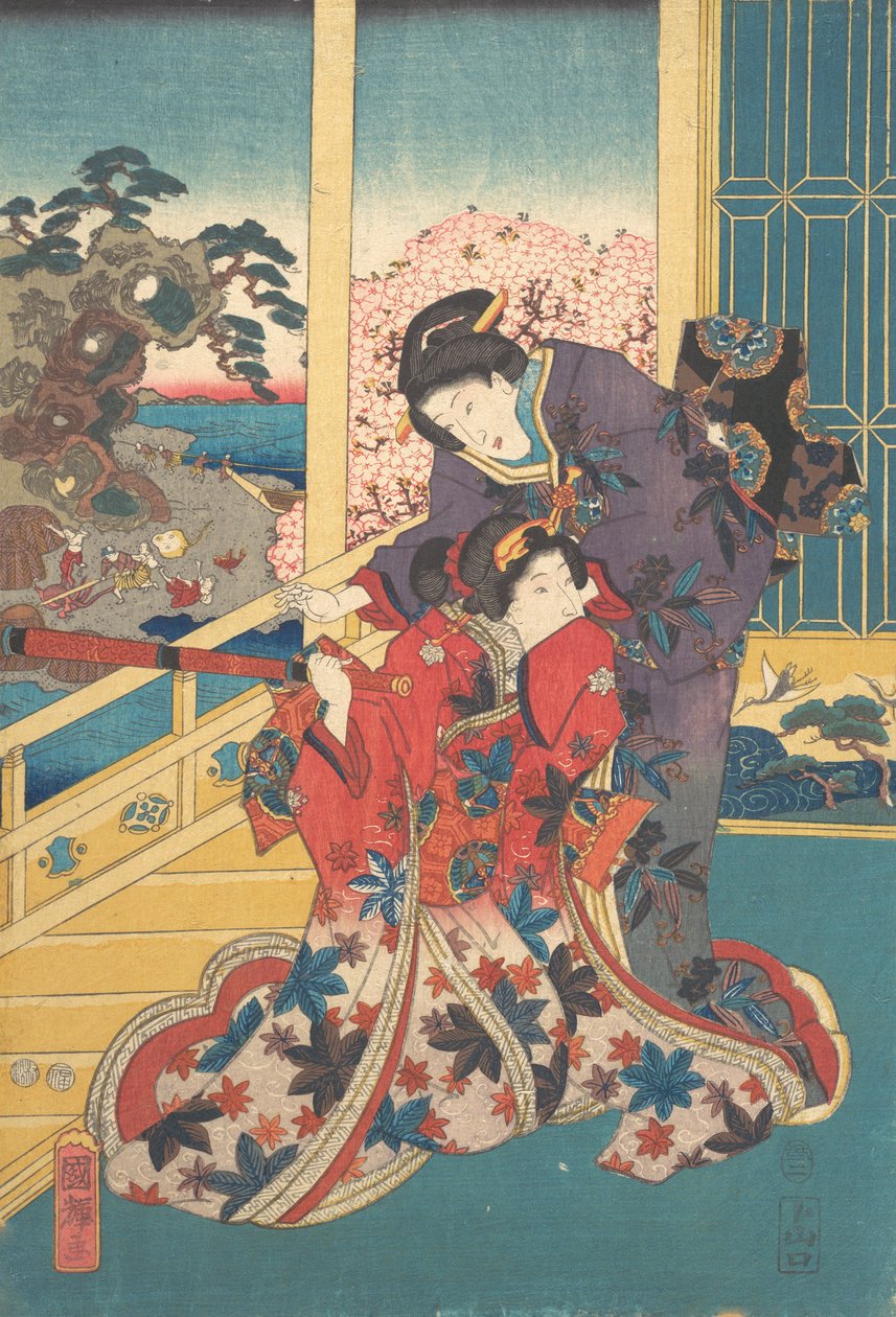 زهرة أكاشي أكاشي نو هانا ، 1853. بواسطة Utagawa Kuniteru