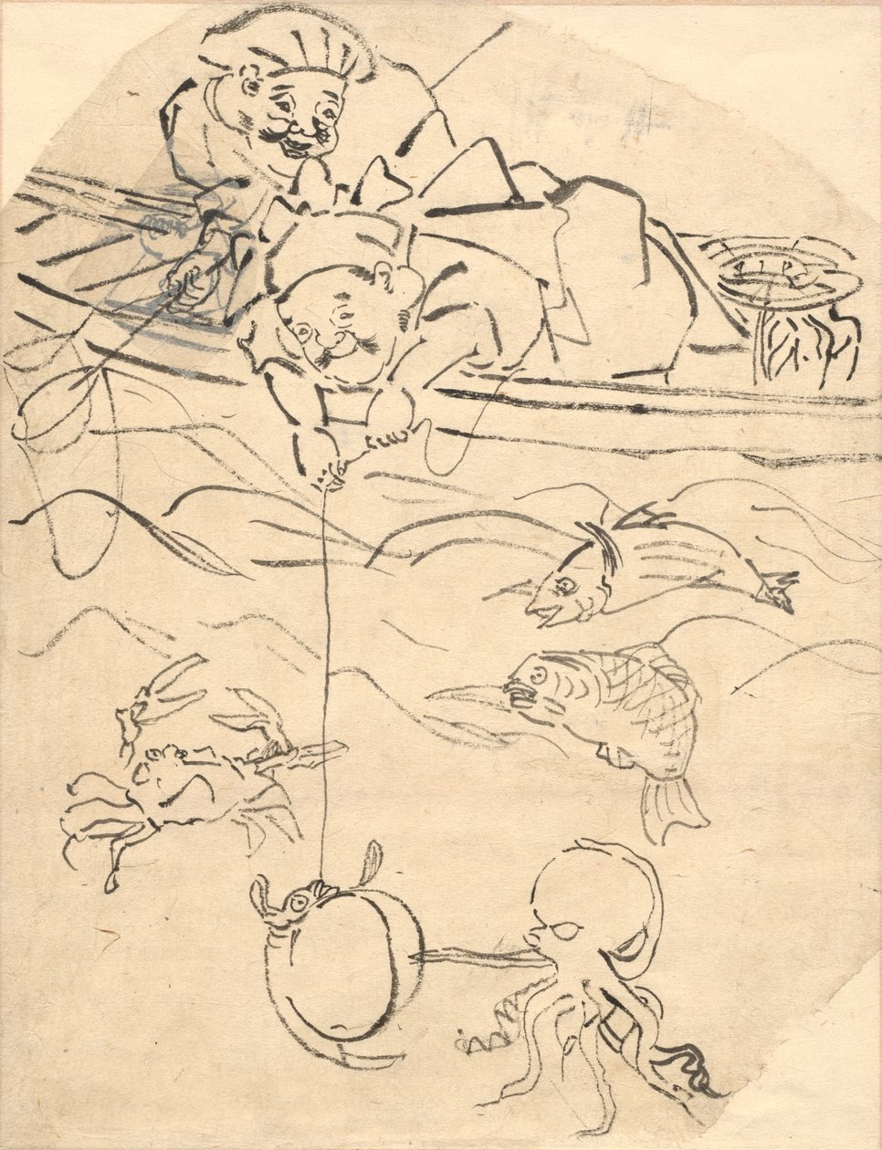 دايكوكو وإيبيسو ، اثنان من آلهة السعادة السبعة بواسطة Utagawa Kuniyoshi