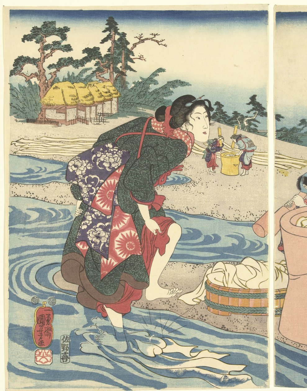 نهر دي تشوفو تاما في دي بروفينشي موساشي بواسطة Utagawa Kuniyoshi