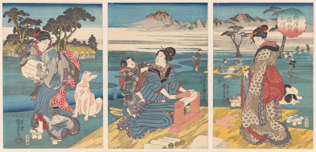 مجموعة ديتوي تامارييه إندي الإقليمية سيتسو كوني نو تاماغاوا بواسطة Utagawa Kuniyoshi