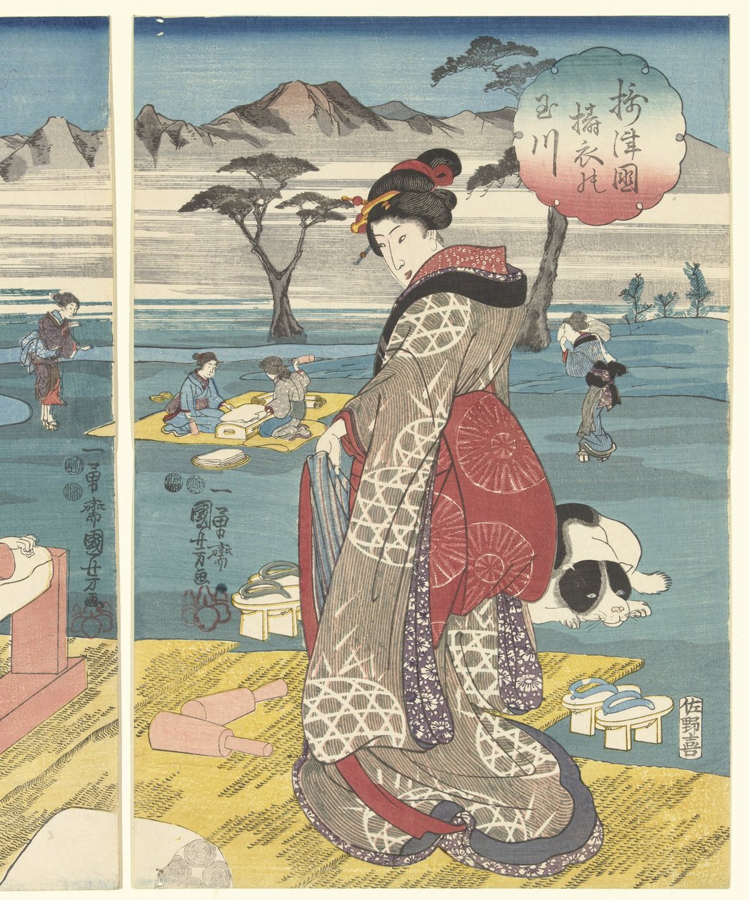 مجموعة ديتوي تامارييه إندي الإقليمية سيتسو كوني نو تاماغاوا بواسطة Utagawa Kuniyoshi