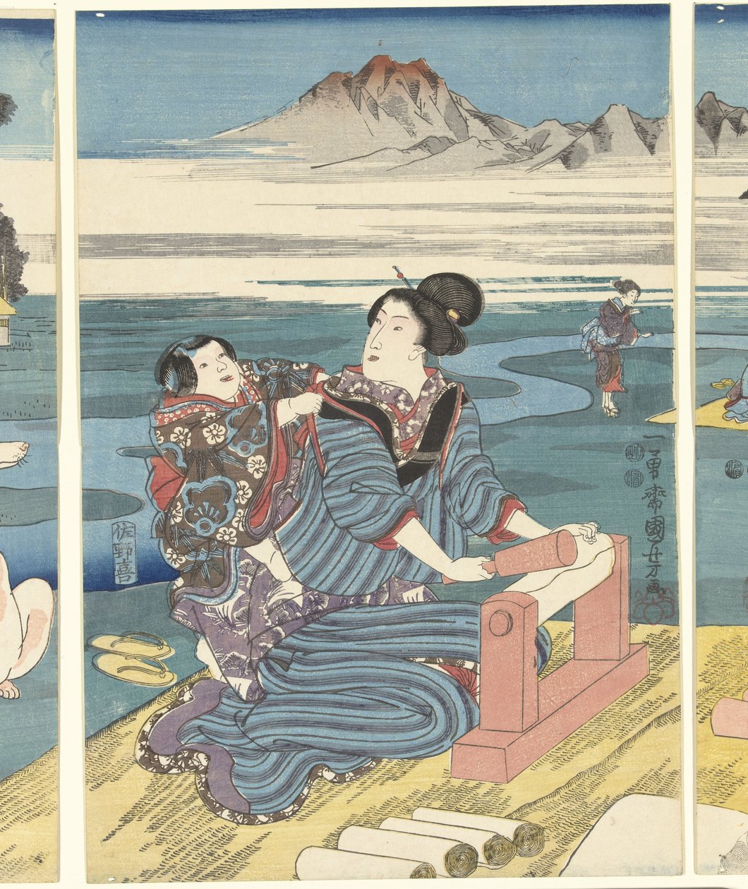 نهر توي تاما في مقاطعة سيتسو بواسطة Utagawa Kuniyoshi