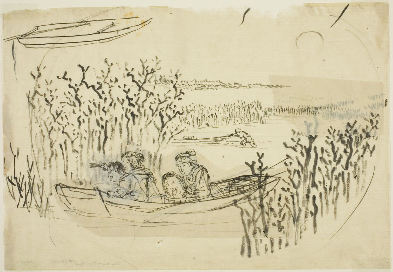 جمع الأعشاب البحرية في أوموري بواسطة Utagawa Kuniyoshi