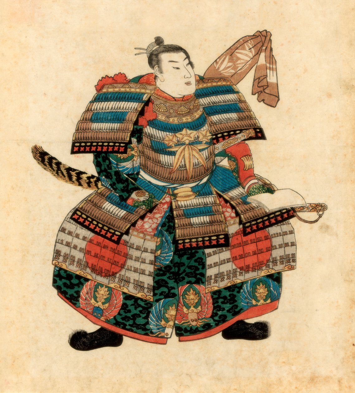 أمير الحرب الياباني ميناموتو نو يوريتومو ، 1845. بواسطة Utagawa Kuniyoshi