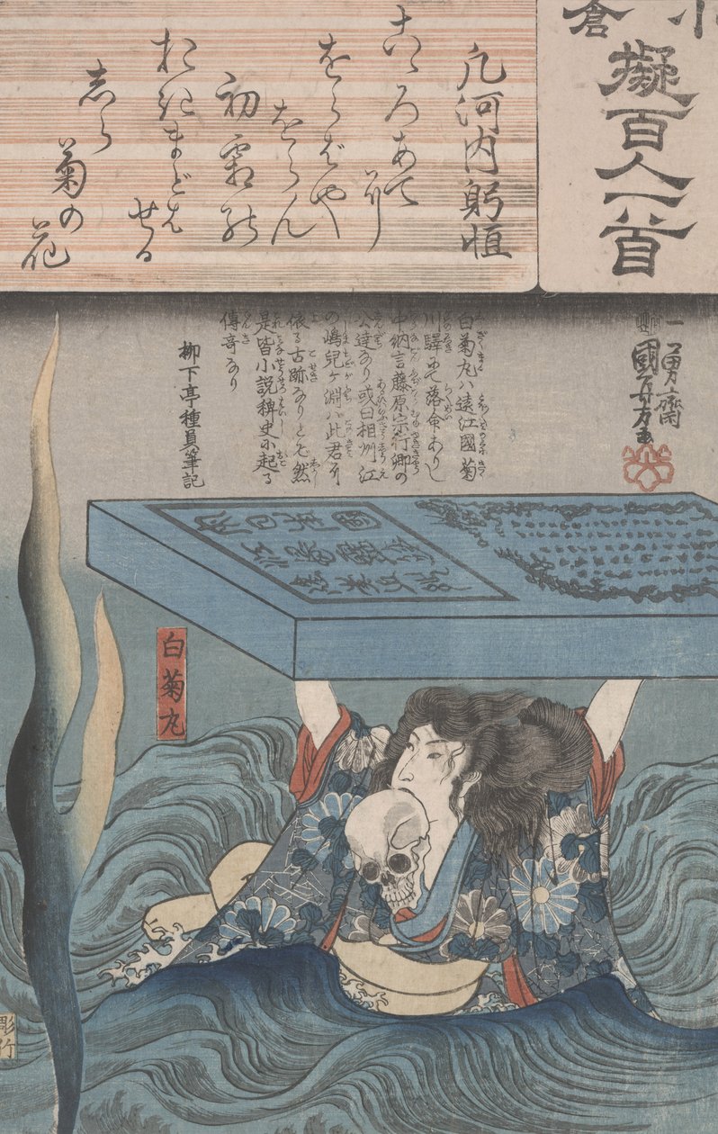 تقليد أوغورا لمئات الشعراء بواسطة Utagawa Kuniyoshi