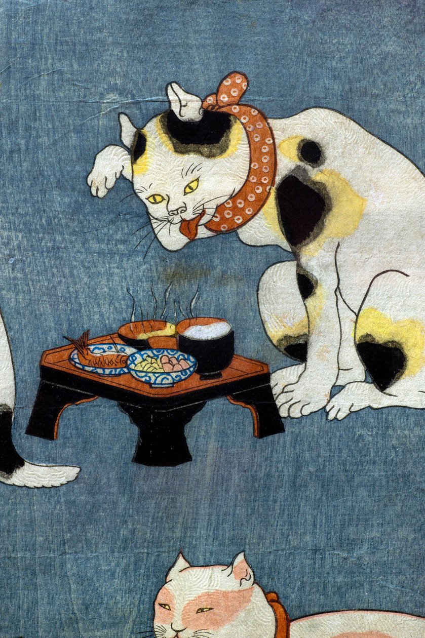 أمثال توضحها القطط (Tatoe zukushi no uchi) ، حوالي 1852 بواسطة Utagawa Kuniyoshi