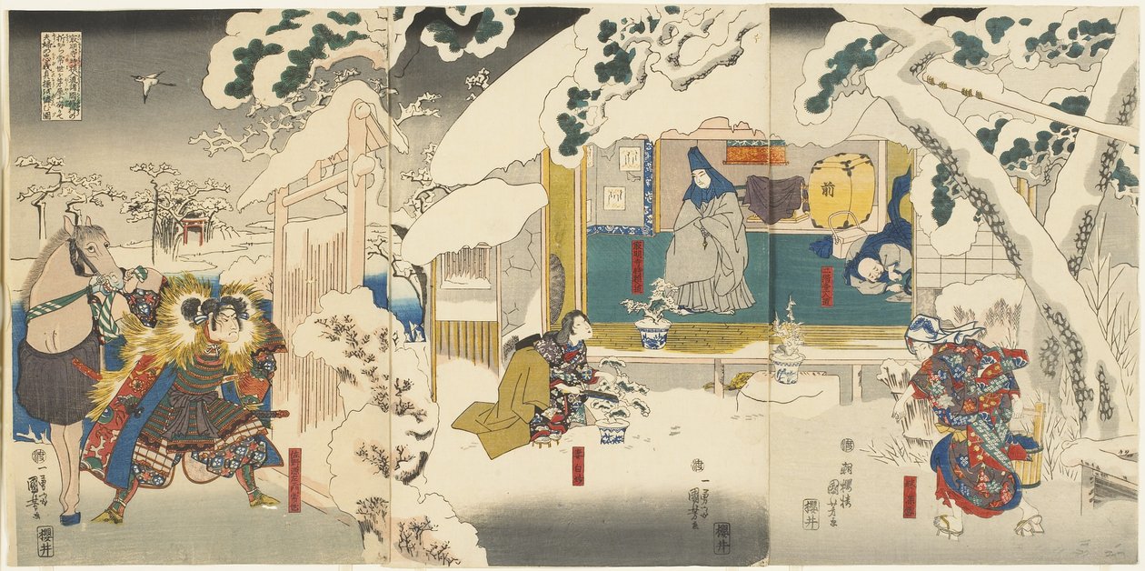 مشهد من قصة هاتشينوكي ، 1843-1847 بواسطة Utagawa Kuniyoshi