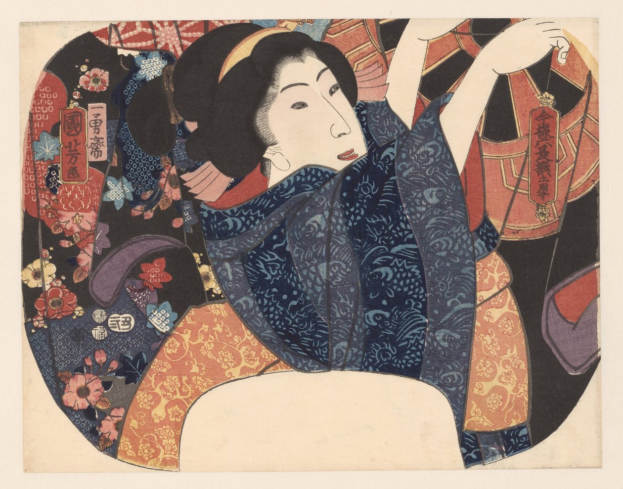 بث ملابس الصيف مجموعة مختارة من ستة مشاهد صيفية حديثة (عنوان المسلسل) بواسطة Utagawa Kuniyoshi