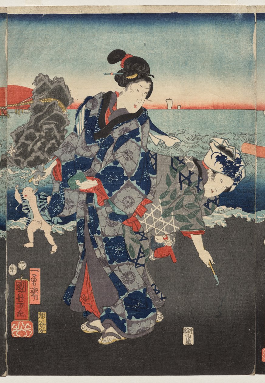 شروق الشمس في خليج فوتامي بواسطة Utagawa Kuniyoshi
