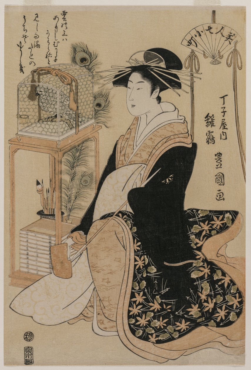 Hinazura of Chojiya من سلسلة Beauties as the Seven Komachi ، c. 1793-97. بواسطة أوتاغاوا تويوكوني